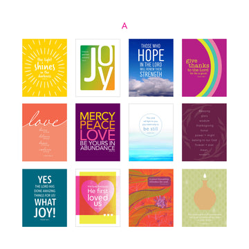 Christian greeting card variety pack with 12 different designs