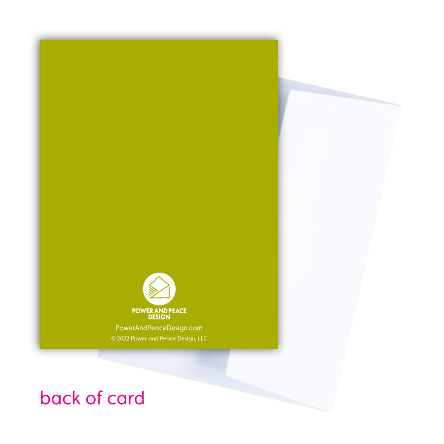 Back of green Christian sympathy card
